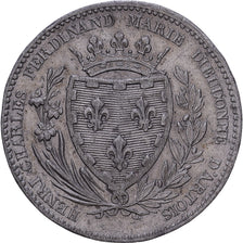 France, Henri V, Module 5 francs, 1828, Paris, Etain, SUP, Gadoury:647 var.