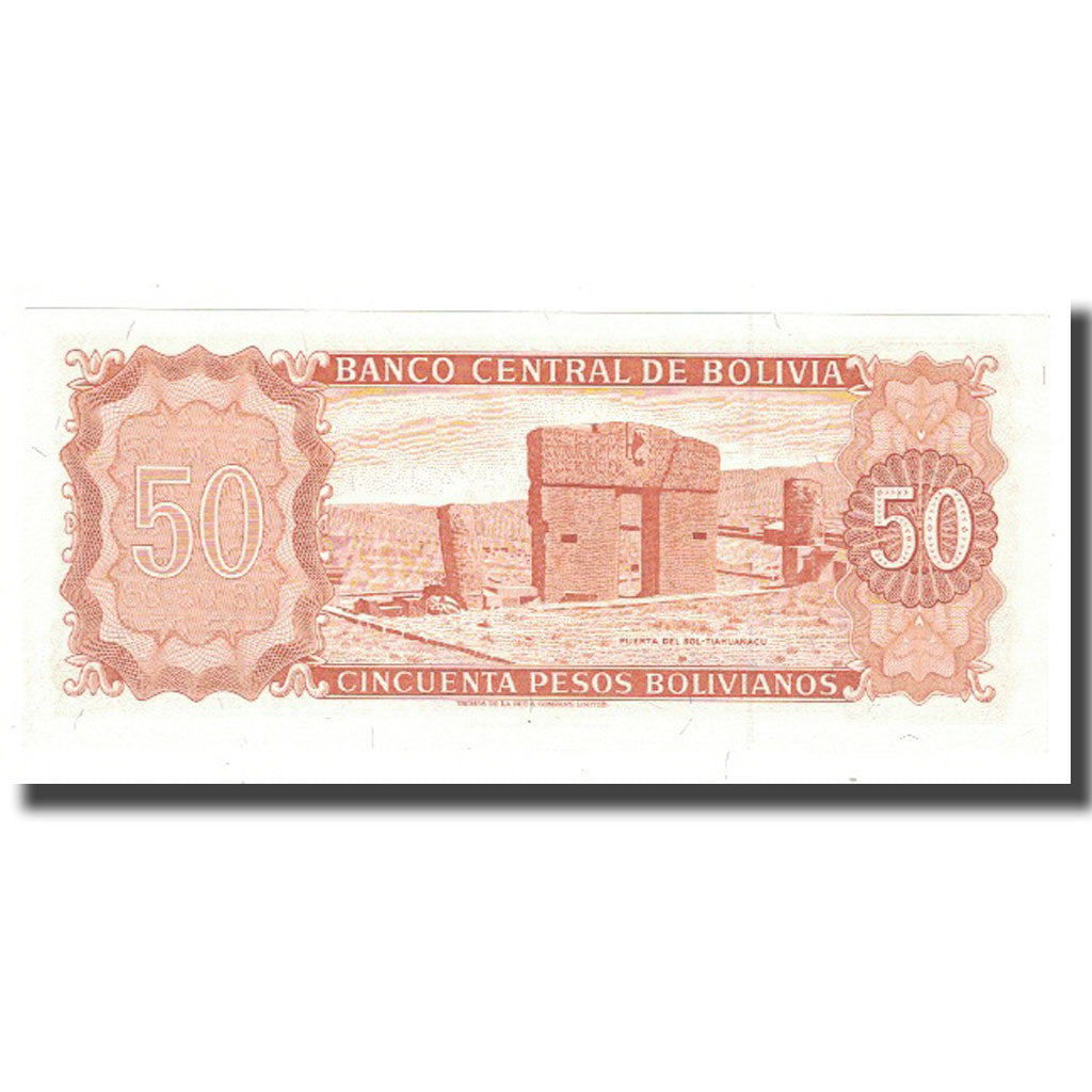 Billete, 50 Pesos Bolivianos, L.1962, Bolivia, KM:162a, UNC