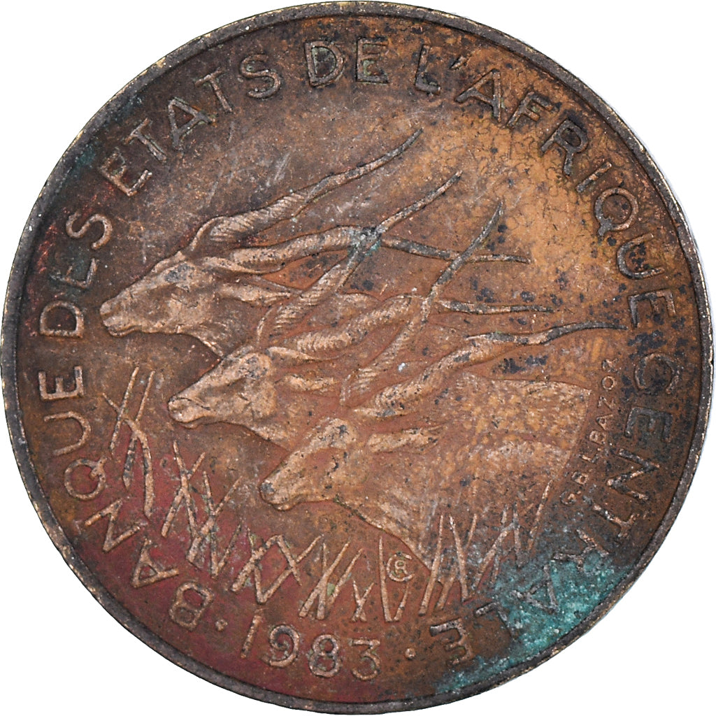 Coin, Central African States, 10 Francs, 1983