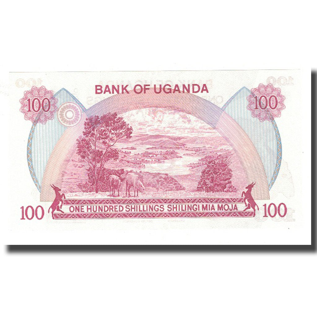 Banknote, Uganda, 100 Shillings, KM:19b, UNC(65-70)