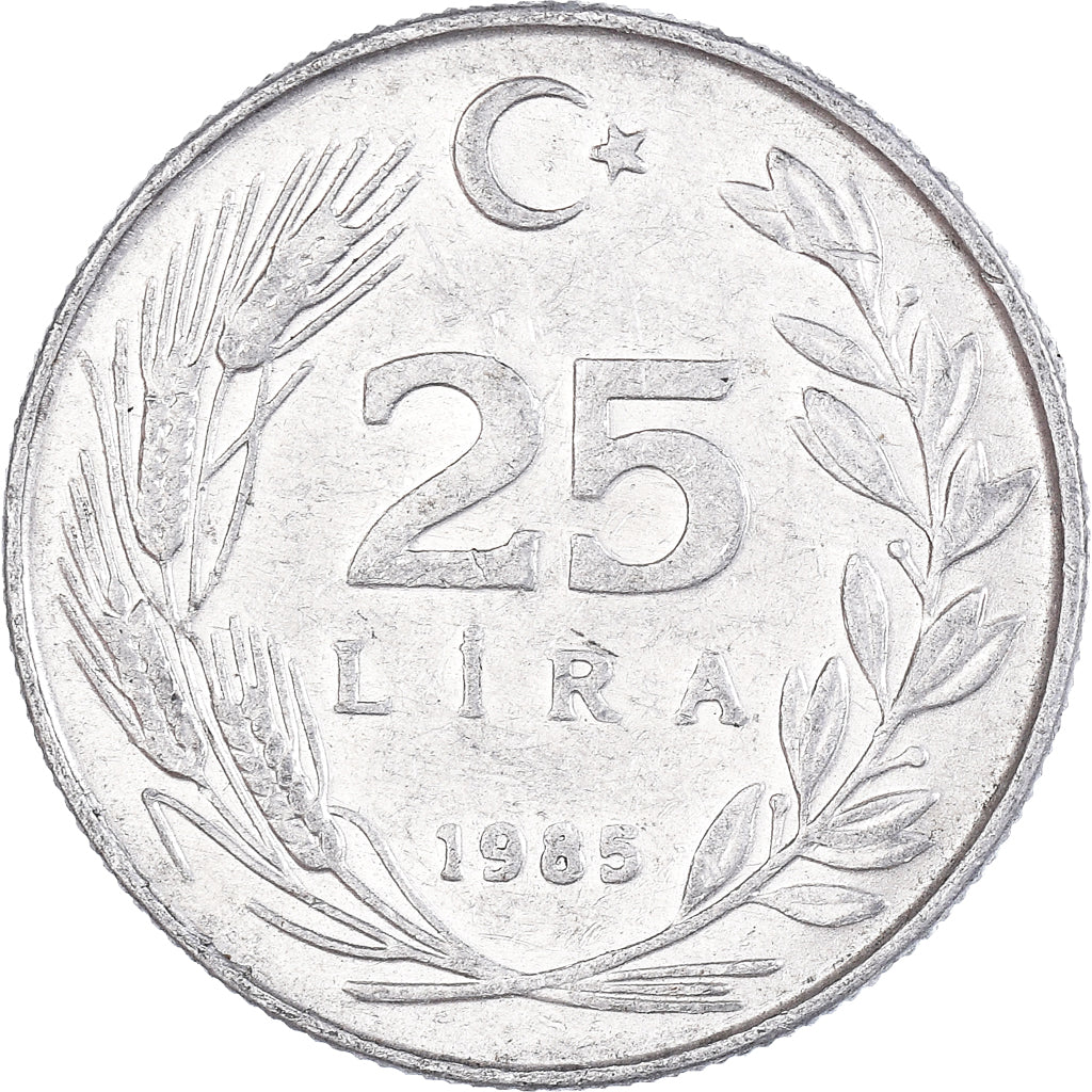 Moeda, Turquia, 25 Lira, 1985