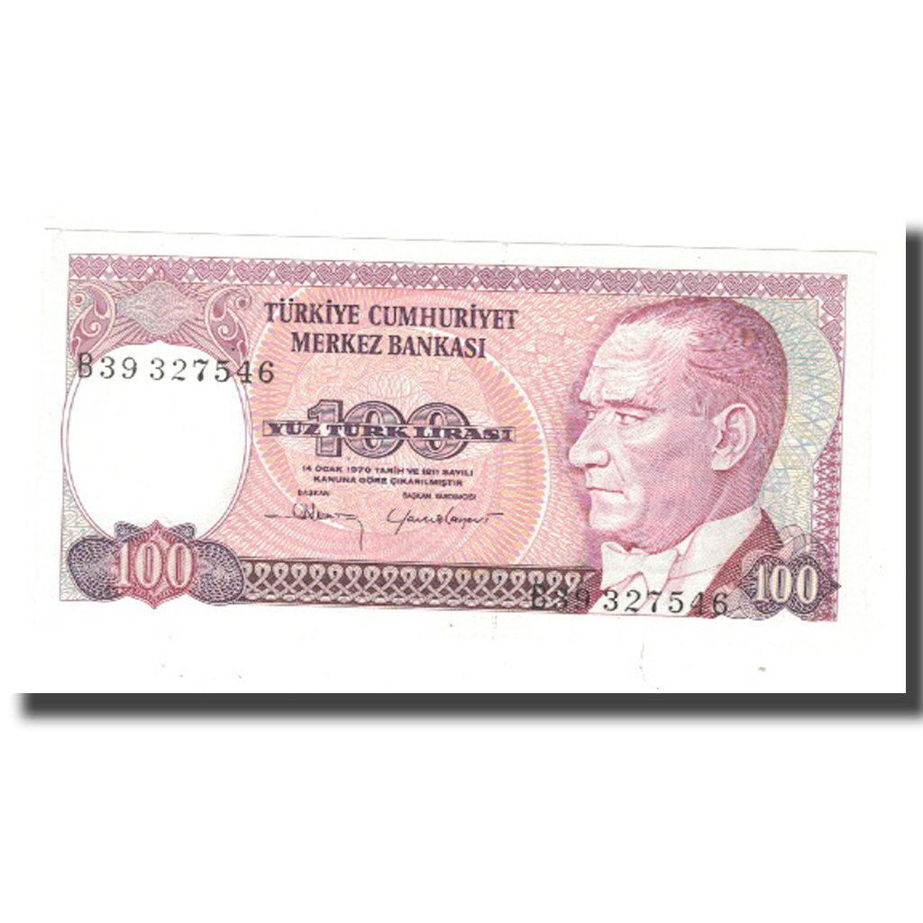 Banknote, Turkey, 100 Lira, 1970, 1970-01-14, KM:194b, UNC(65-70)