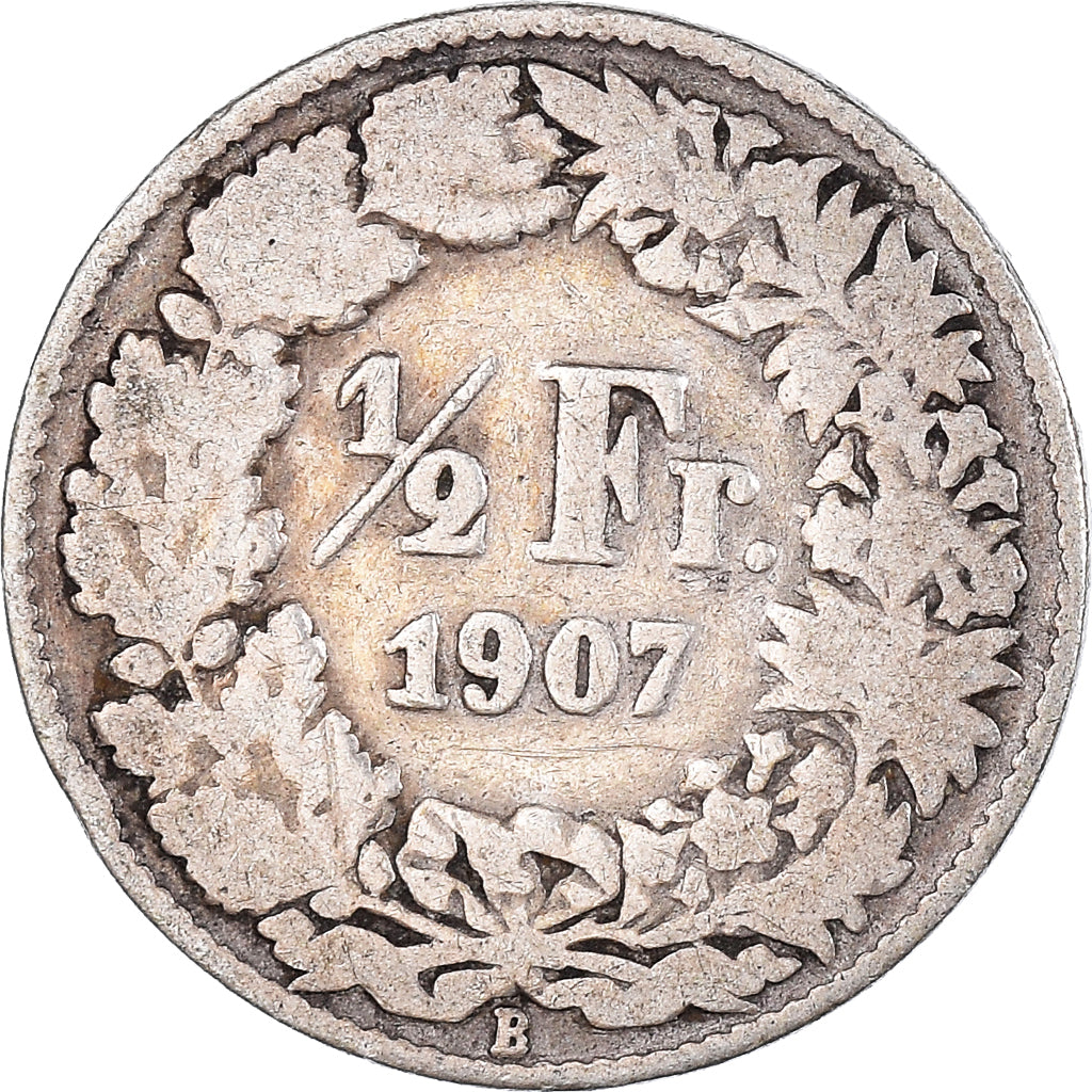Moeda, Suíça, 1/2 Franc, 1907