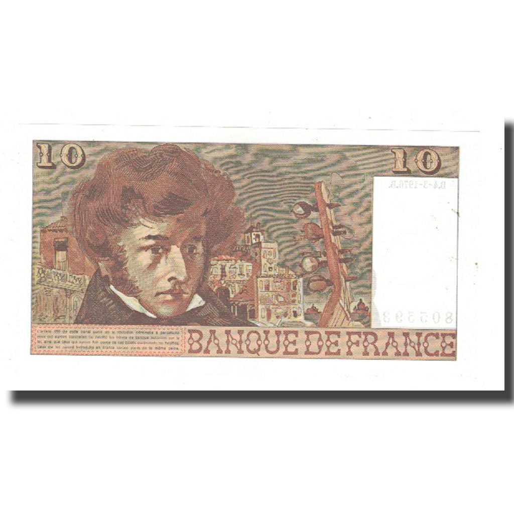 Francia, 10 Francs, Berlioz, 1976, 1976-03-04, FDS, Fayette:63.18, KM:150c