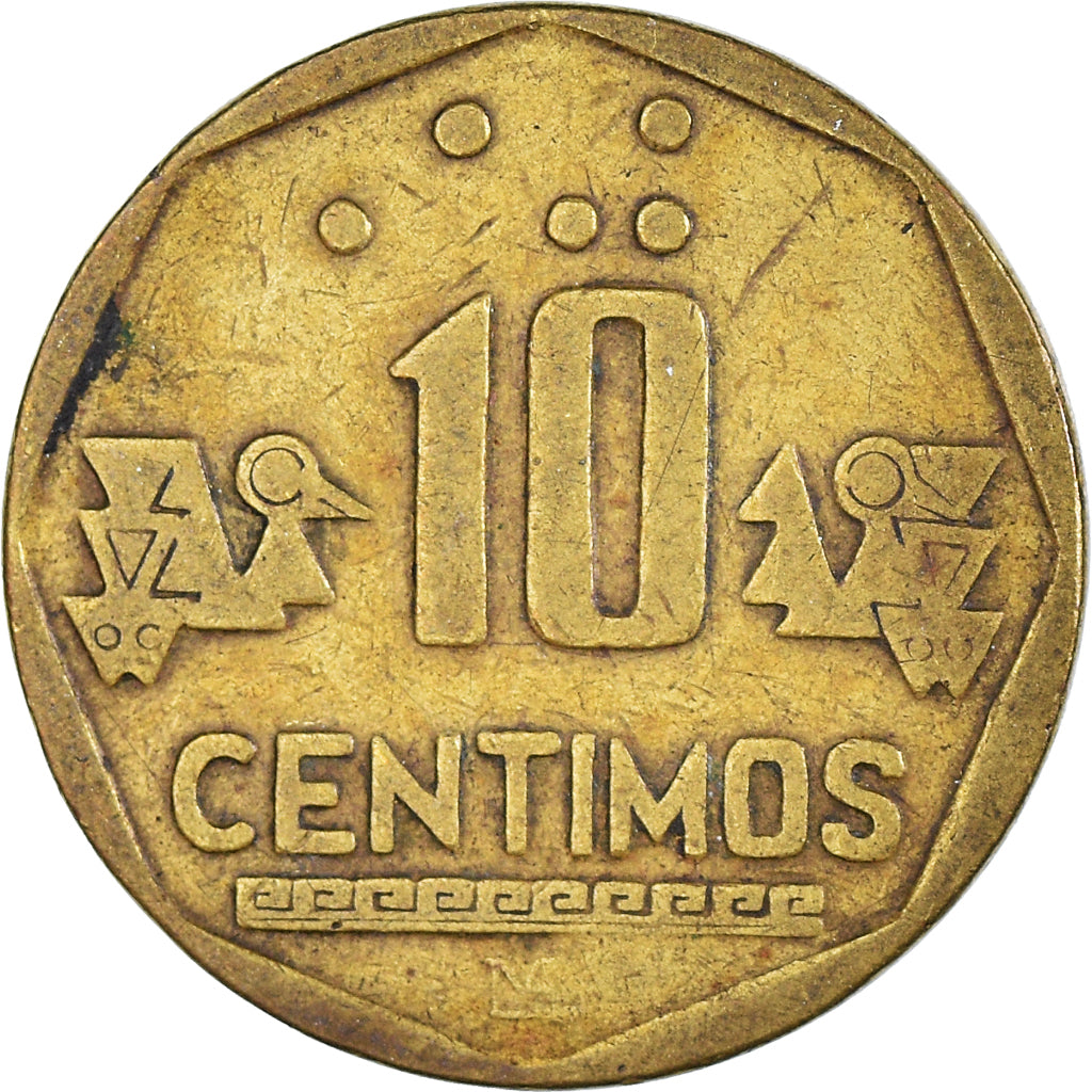 Münze, Peru, 10 Centimos, 1993