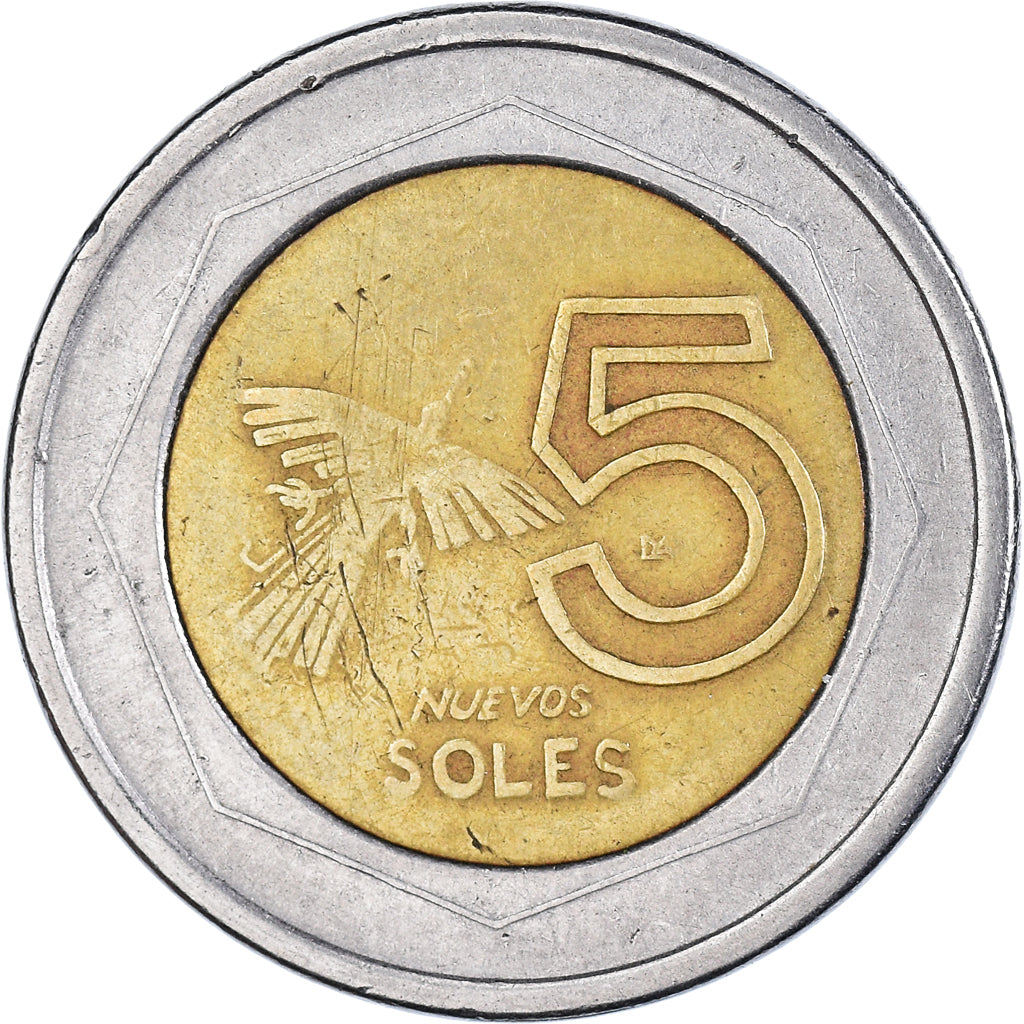 Moneta, Peru, 5 Nuevos Soles, 1994