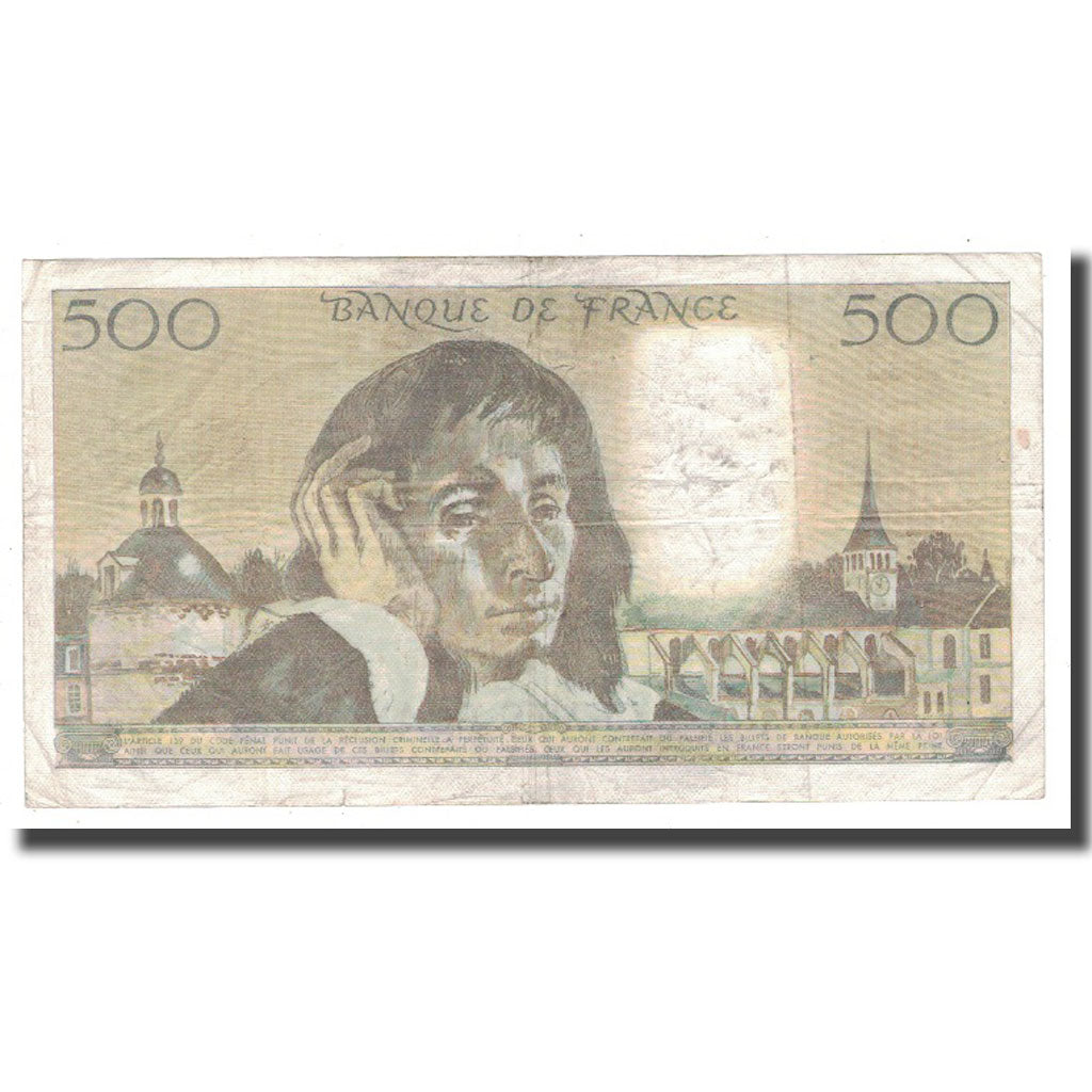 França, 500 Francs, Pascal, 1986, 1986-02-06, EF(40-45), Fayette:71.34, KM:156e