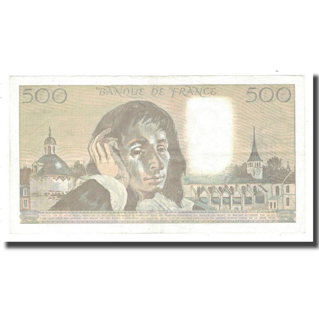Frankreich, 500 Francs, Pascal, 1988, 1988-05-05, SS+, Fayette:71.39, KM:156g