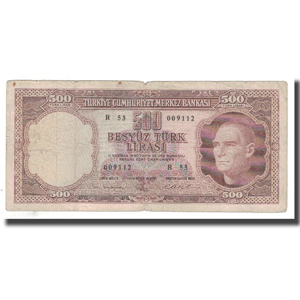 Biljet, Turkije, 500 Lira, 1930, 1930-06-11, KM:170a, B+