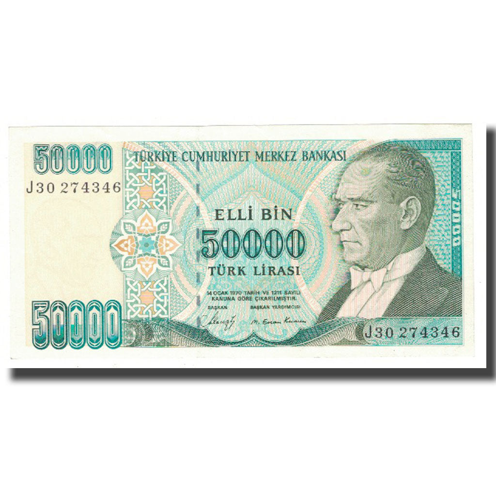 Geldschein, Türkei, 50,000 Lira, 1970, 1970-01-14, KM:203a, SS+
