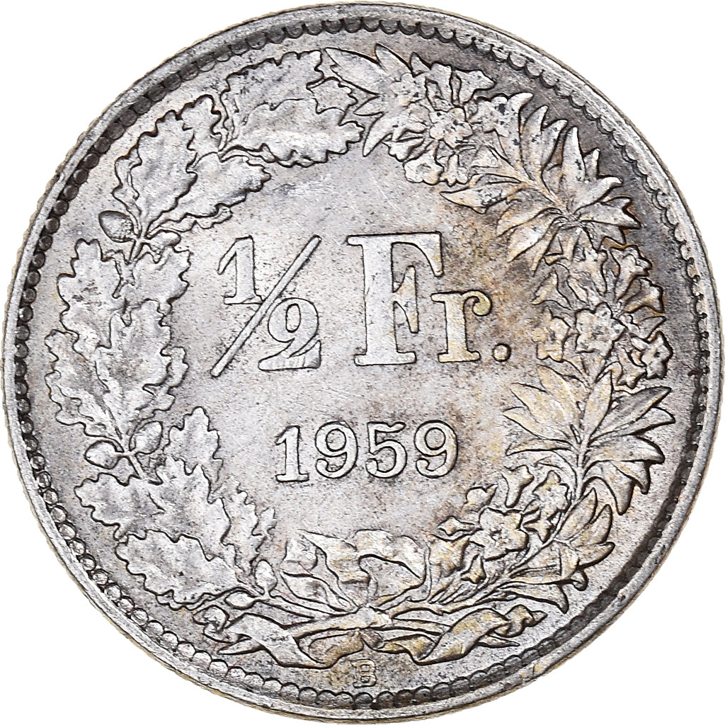 Münze, Schweiz, 1/2 Franc, 1959