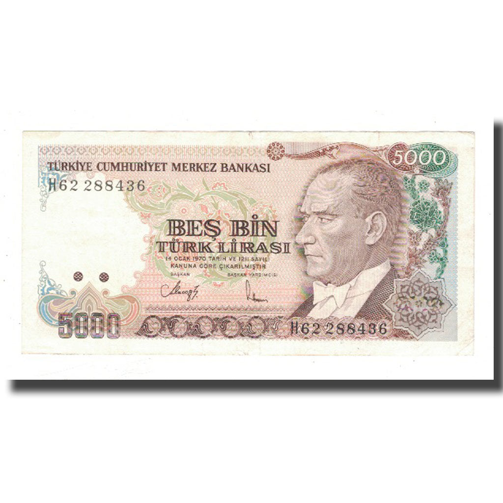 Banknote, Turkey, 5000 Lira, 1970, 1970-01-14, KM:198, VF(30-35)