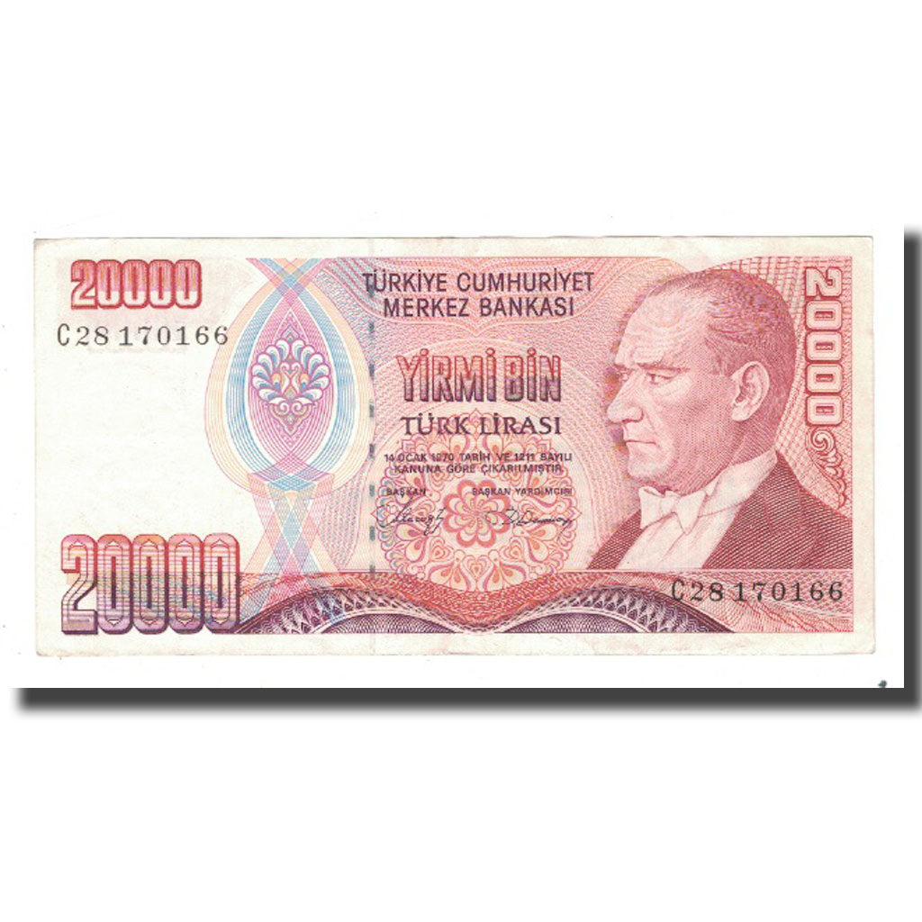 Banknote, Turkey, 20,000 Lira, 1970, 1970-01-14, KM:201, EF(40-45)