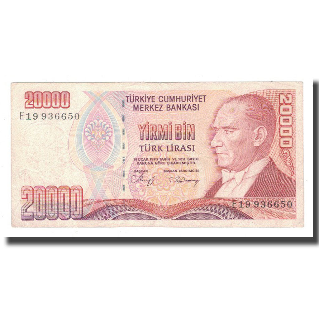Banknote, Turkey, 20,000 Lira, 1970, 1970-01-14, KM:201, VF(30-35)