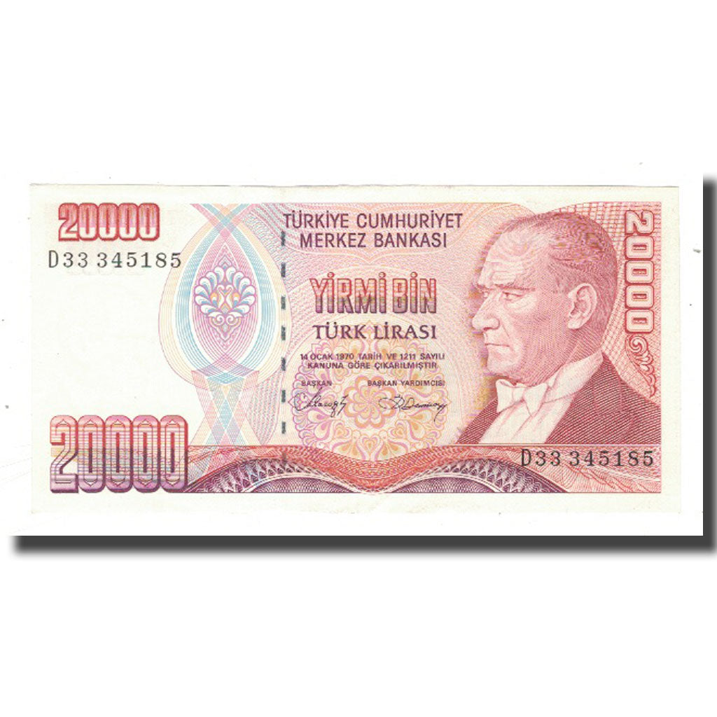 Banknote, Turkey, 20,000 Lira, 1970, 1970-01-14, KM:201, UNC(63)
