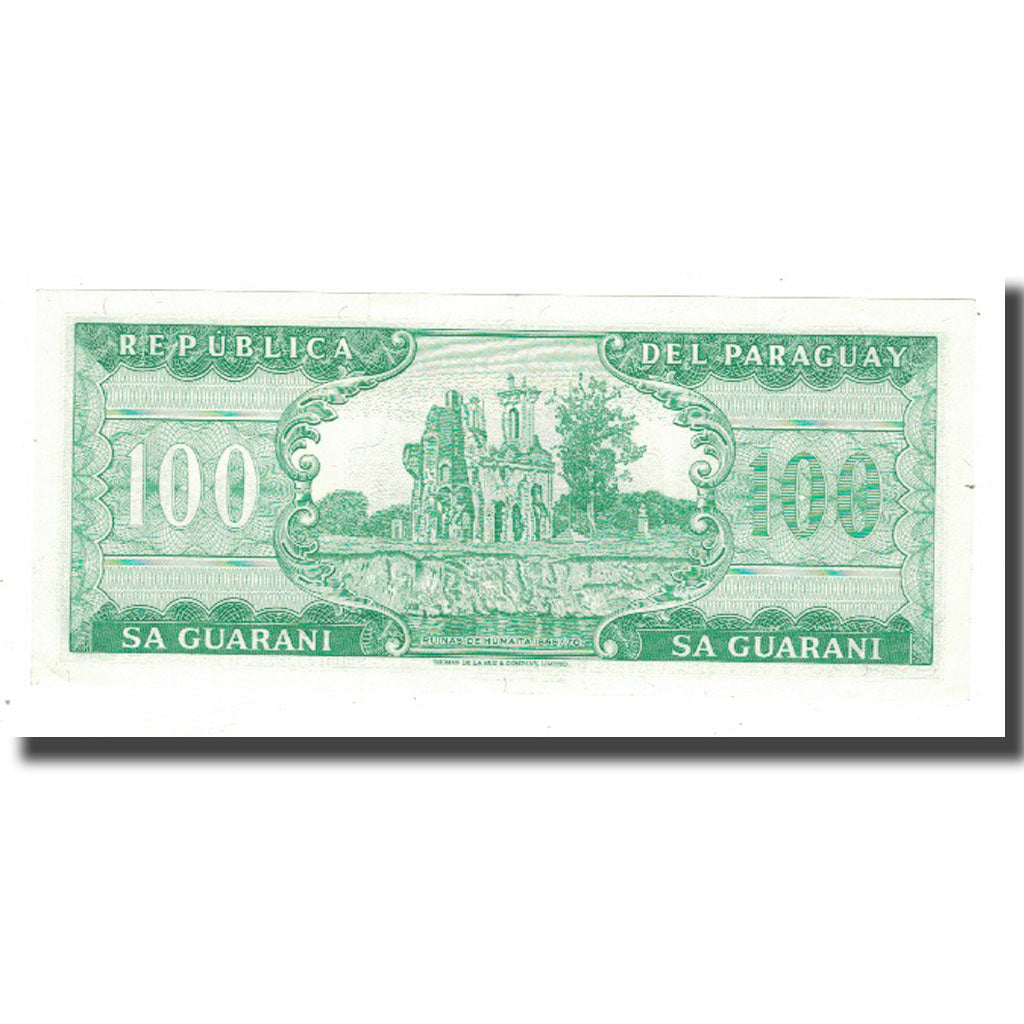 Biljet, Paraguay, 100 Guaranies, 1952, 1952-03-25, KM:199b, TTB