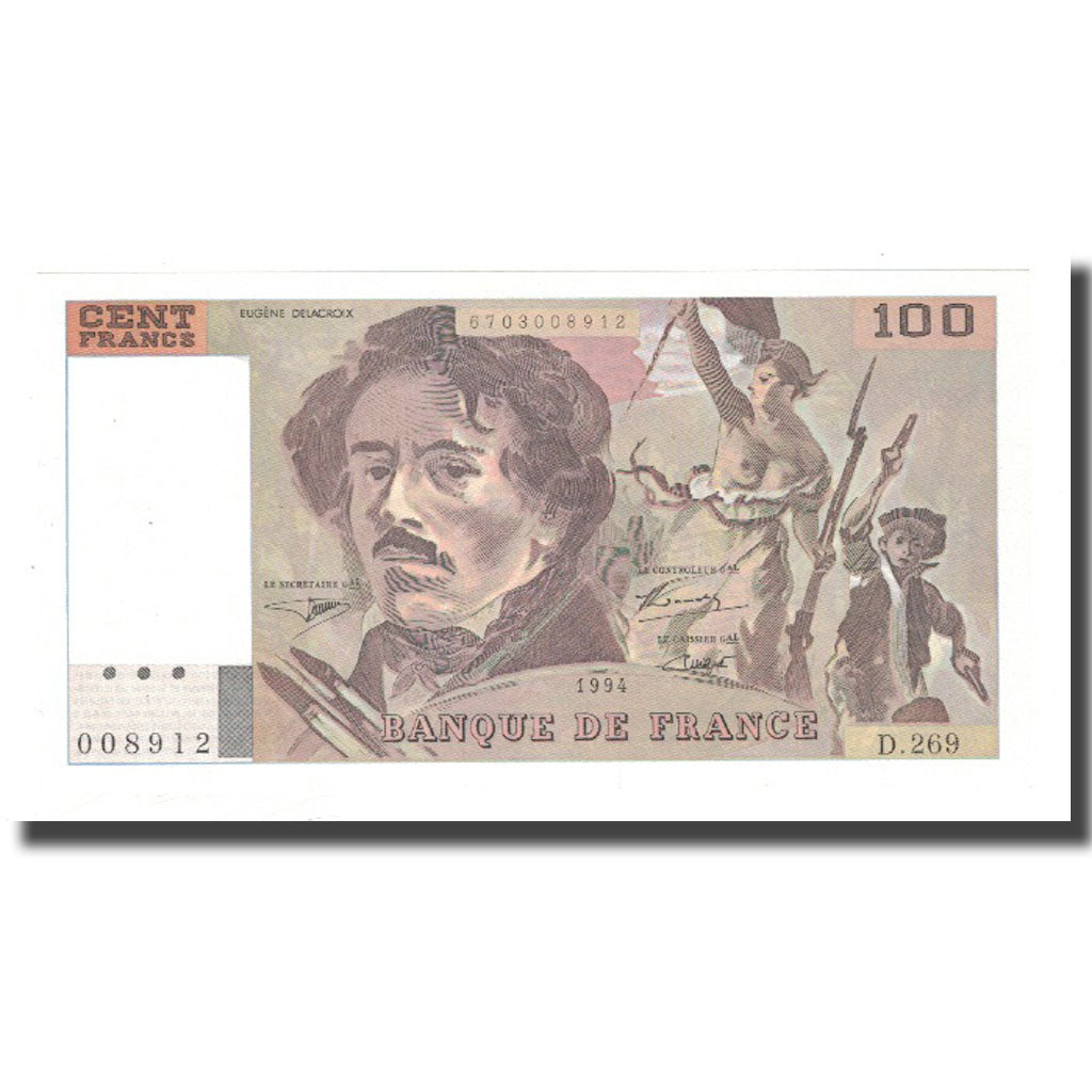 France, 100 Francs, 1994, UNC(65-70), Fayette:69ter.1b, KM:154h