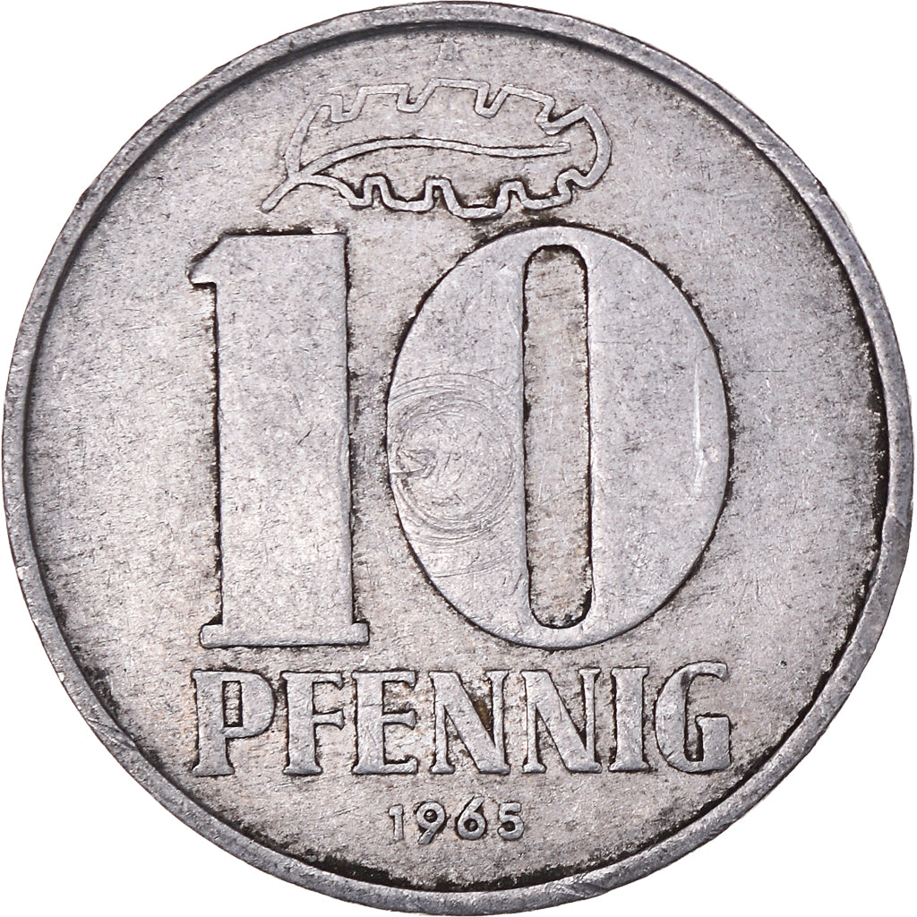 Moneda, REPÚBLICA DEMOCRÁTICA ALEMANA, 10 Pfennig, 1965