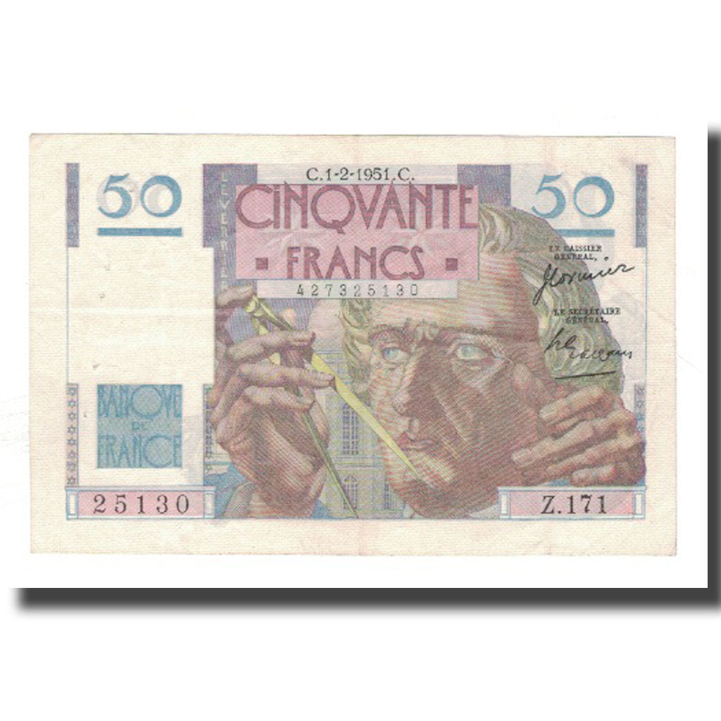 Frankreich, 50 Francs, 1951, 1951-02-01, SS+, Fayette:20.17, KM:127c