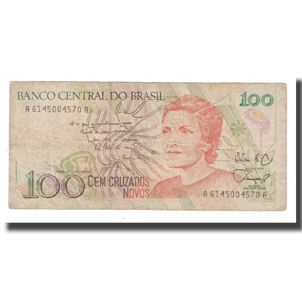 Banknote, Brazil, 100 Cruzados Novos, KM:220a, F(12-15)