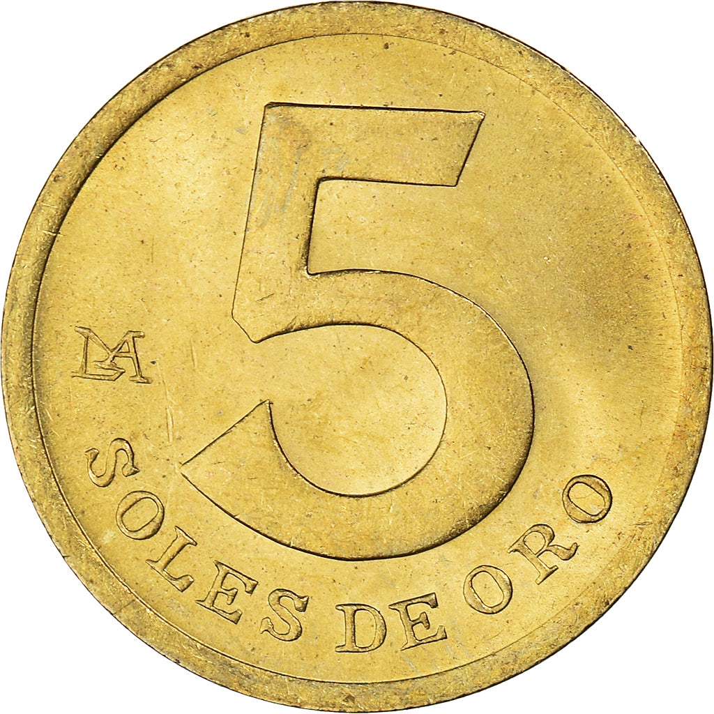 Münze, Peru, 5 Soles, 1981