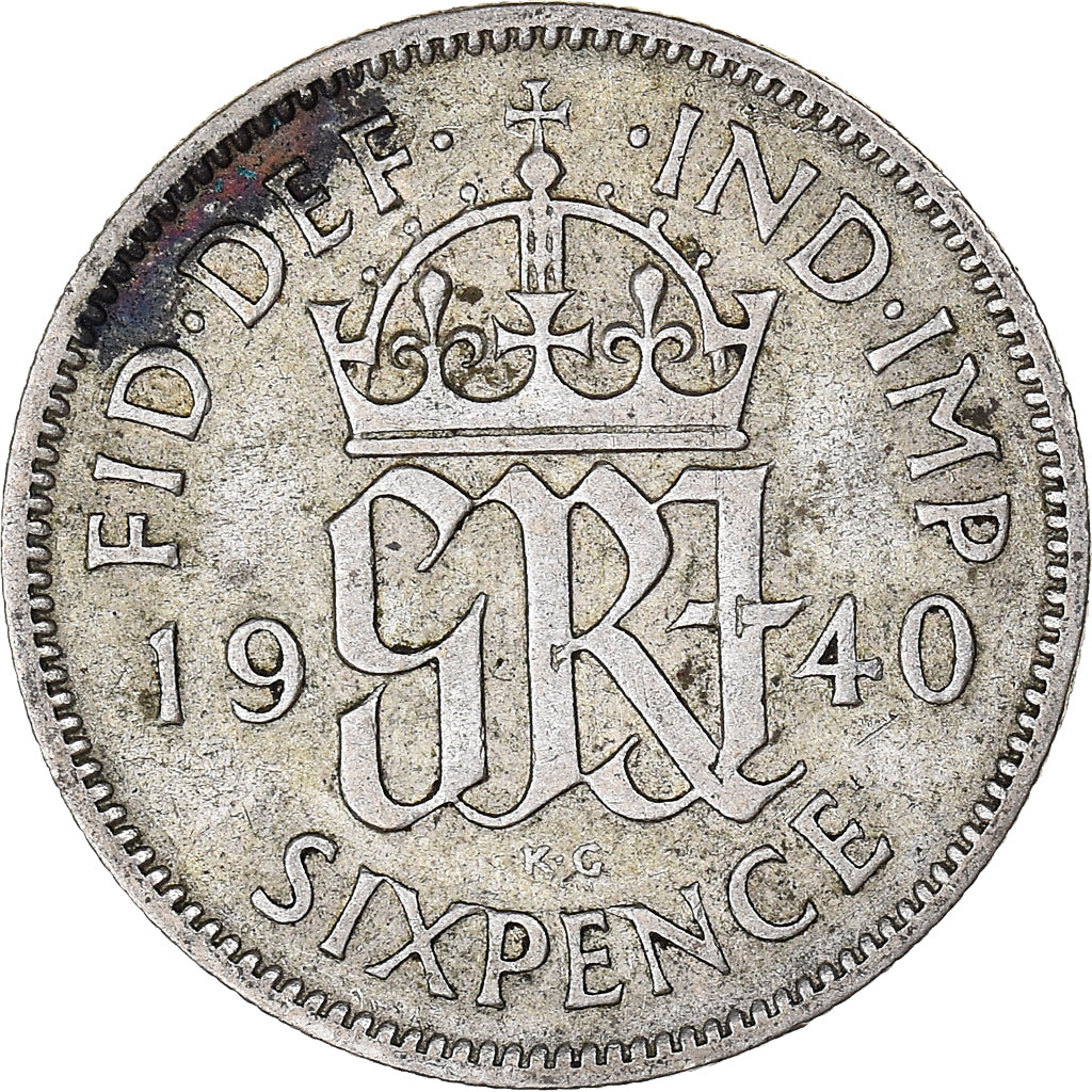 Coin, Great Britain, 6 Pence, 1940