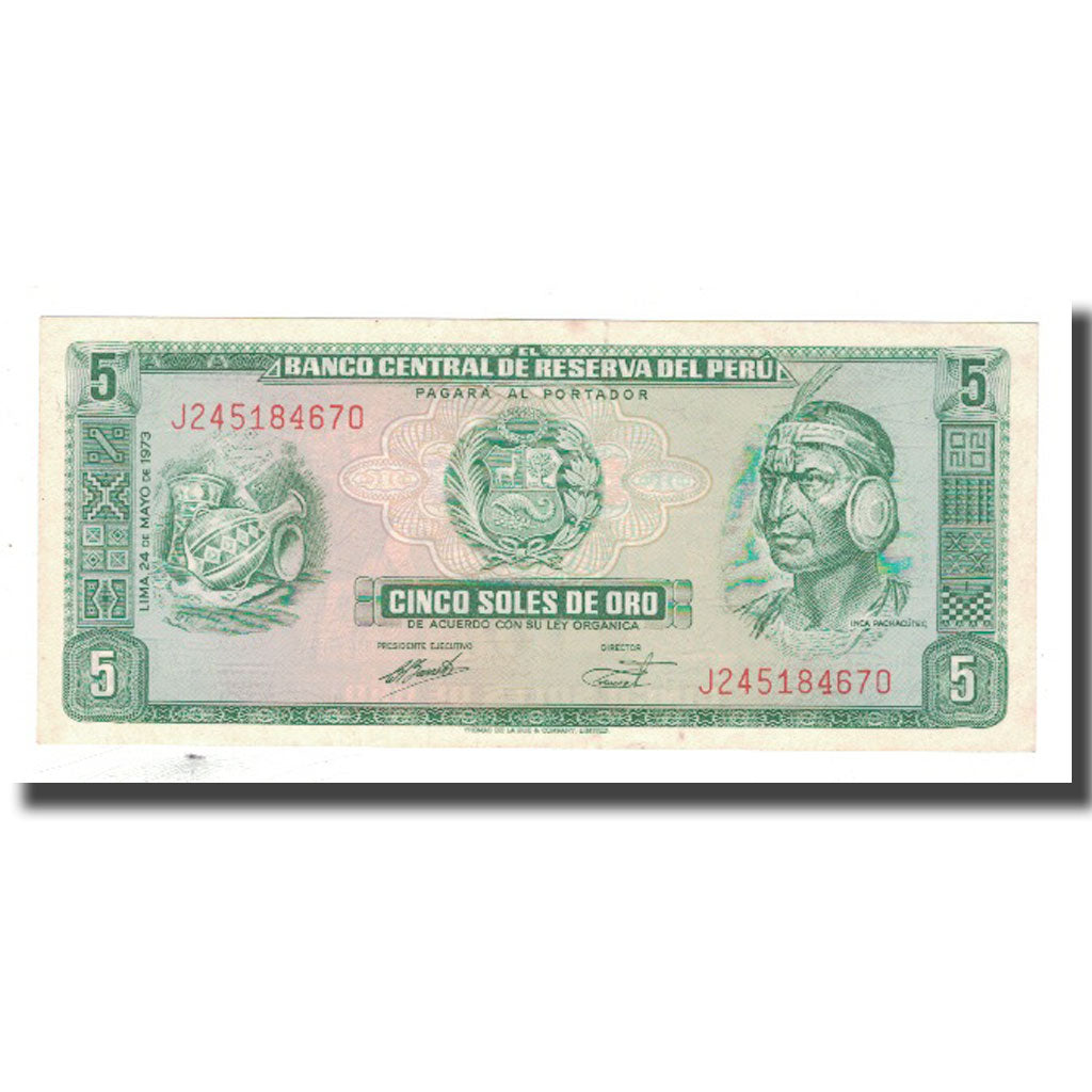 Banknote, Peru, 5 Soles De Oro, 1973, 1973-05-24, KM:99c, VF(30-35)