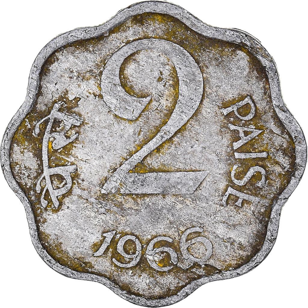Coin, India, 2 Paise, 1966