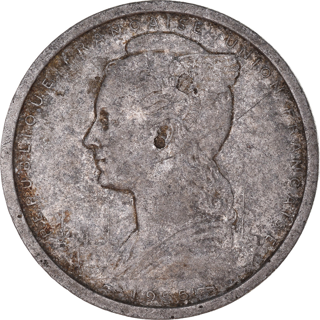 Monnaie, Afrique-Occidentale française, 2 Francs, 1955