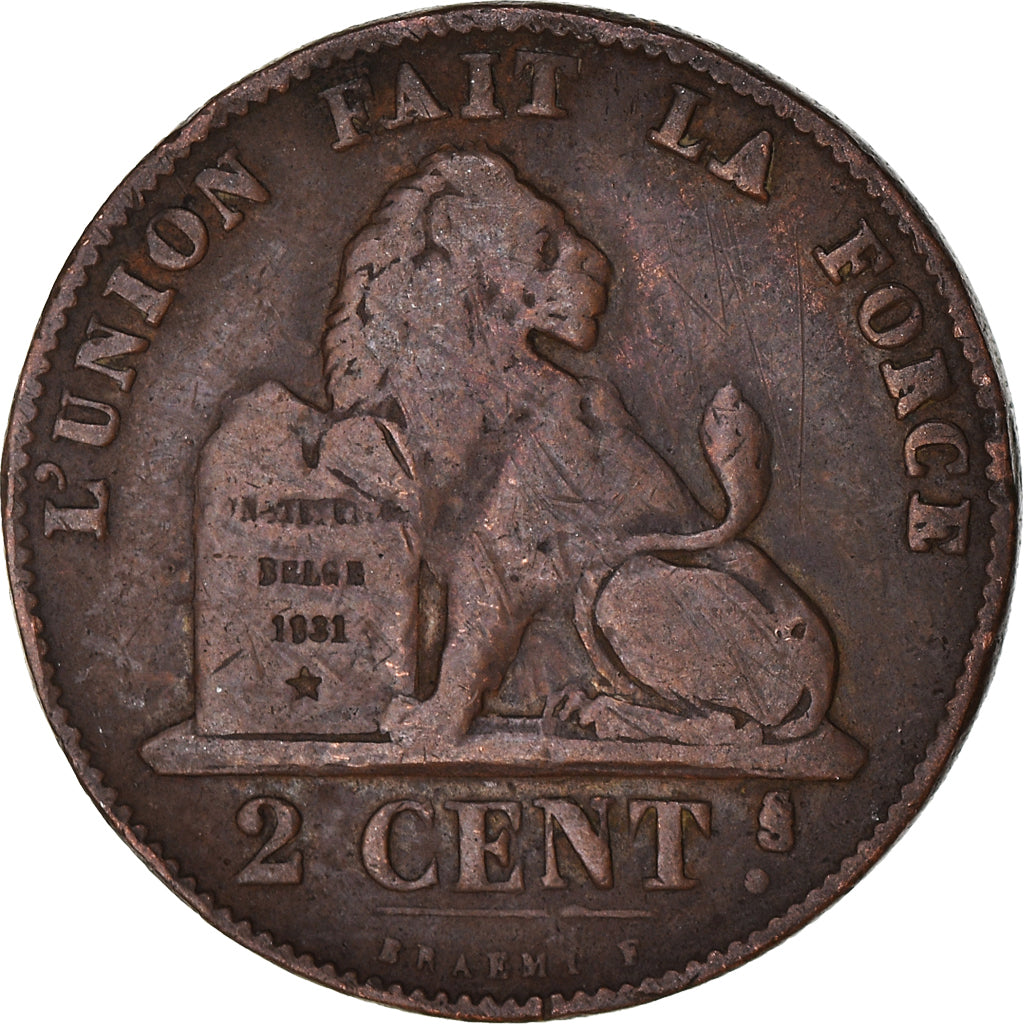 Monnaie, Belgique, 2 Centimes, 1858