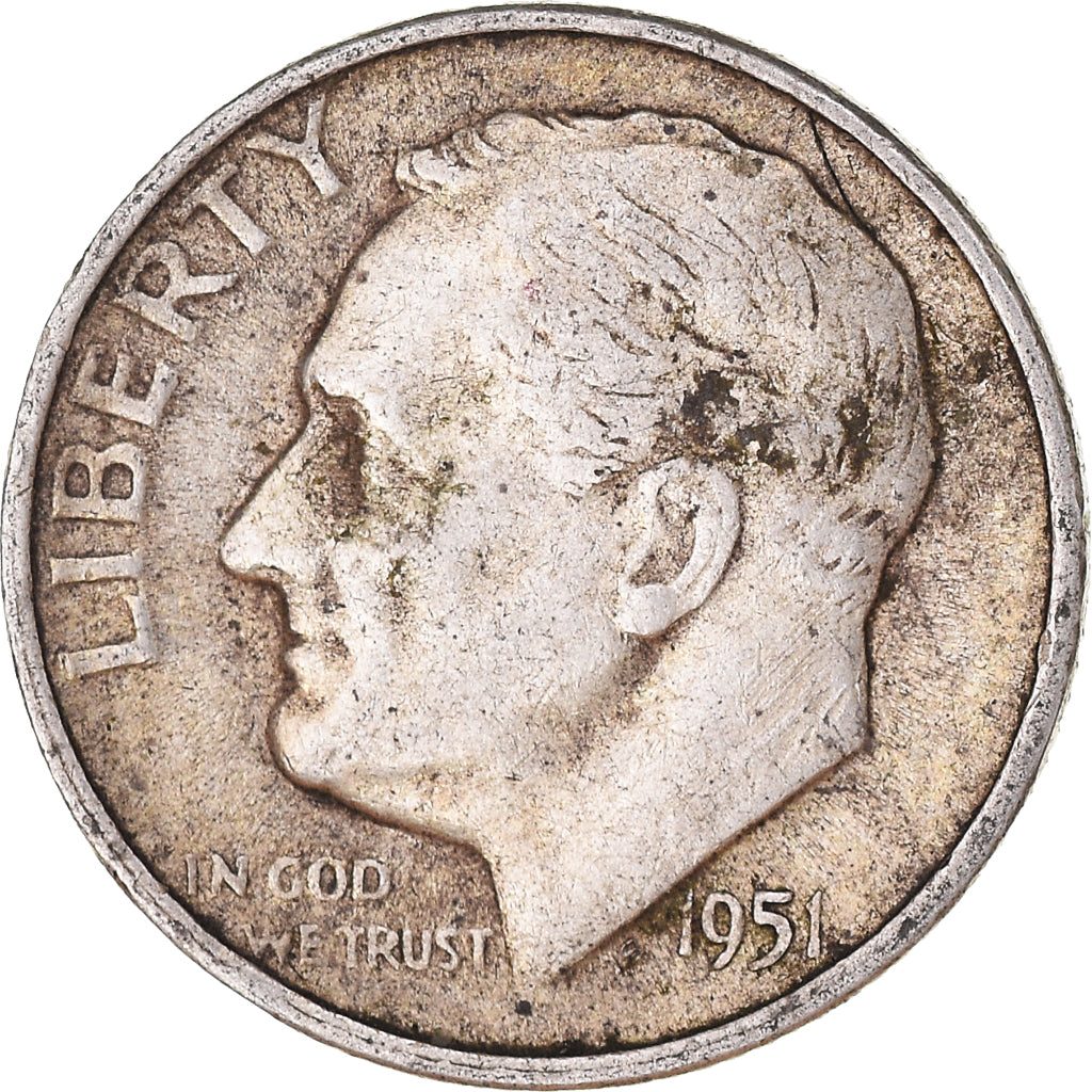 Moeda, Estados Unidos da América, Dime, 1951