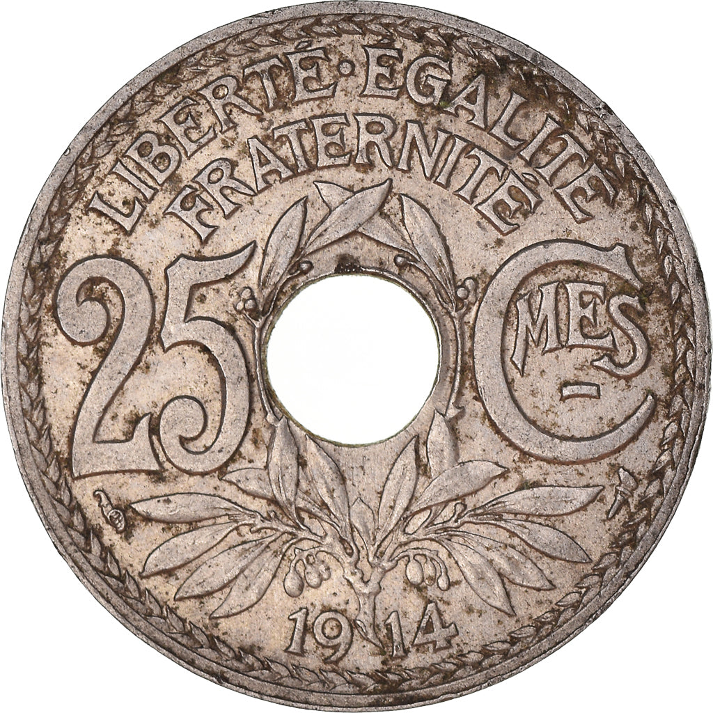Moneta, Francja, 25 Centimes, 1914