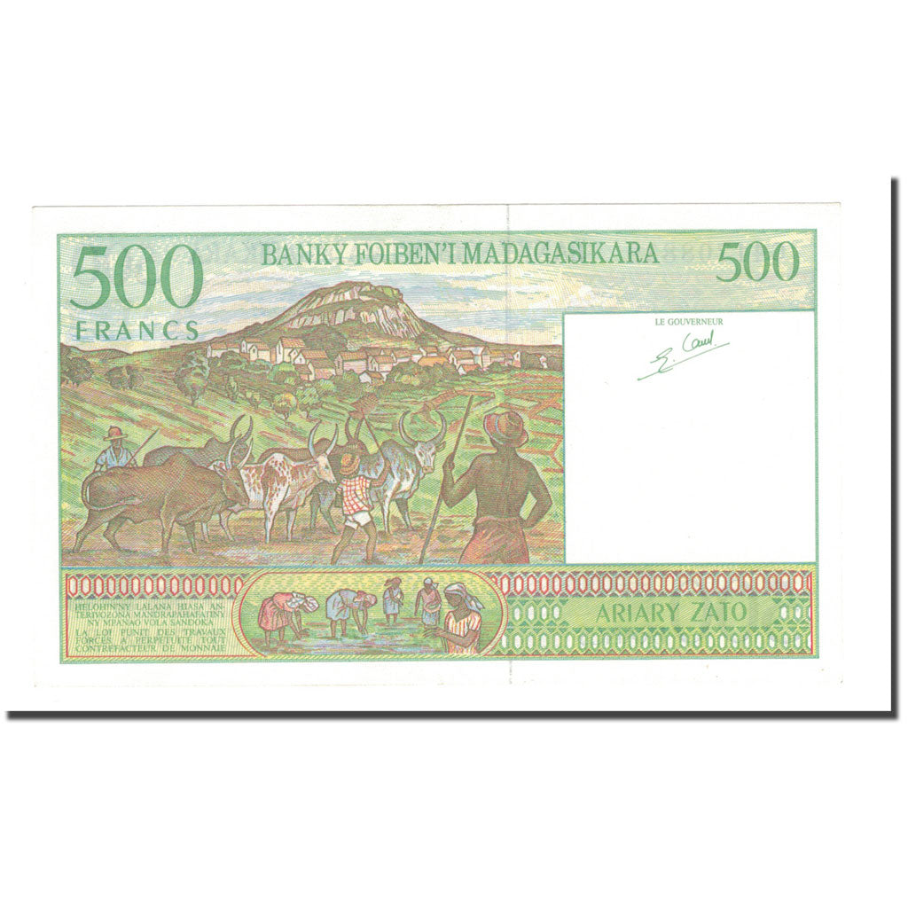 Banknote, Madagascar, 500 Francs = 100 Ariary, KM:75b, EF(40-45)