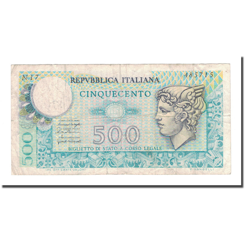 Nota, Itália, 500 Lire, 1976, 1976-12-20, KM:95, VF(20-25)