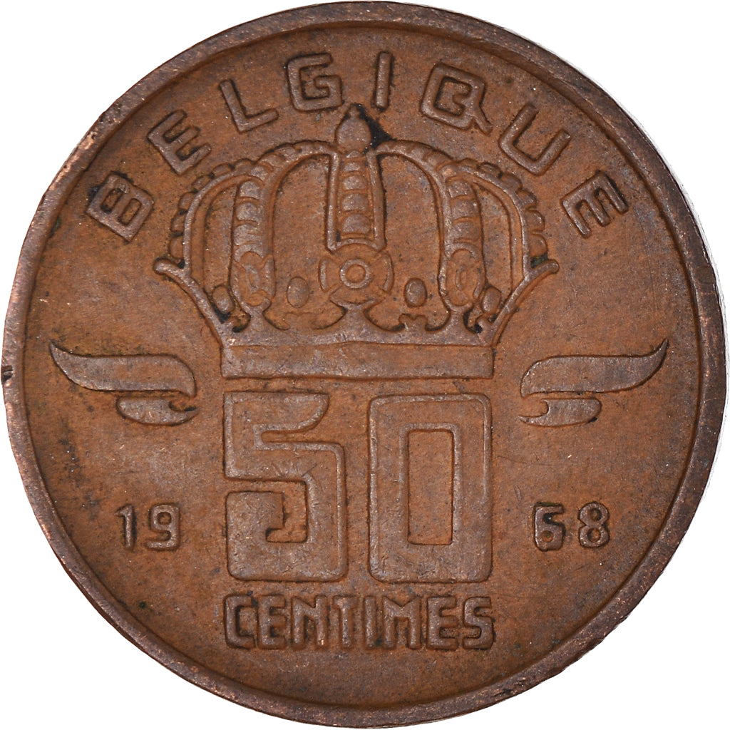 Moneta, Belgia, 50 Centimes, 1968