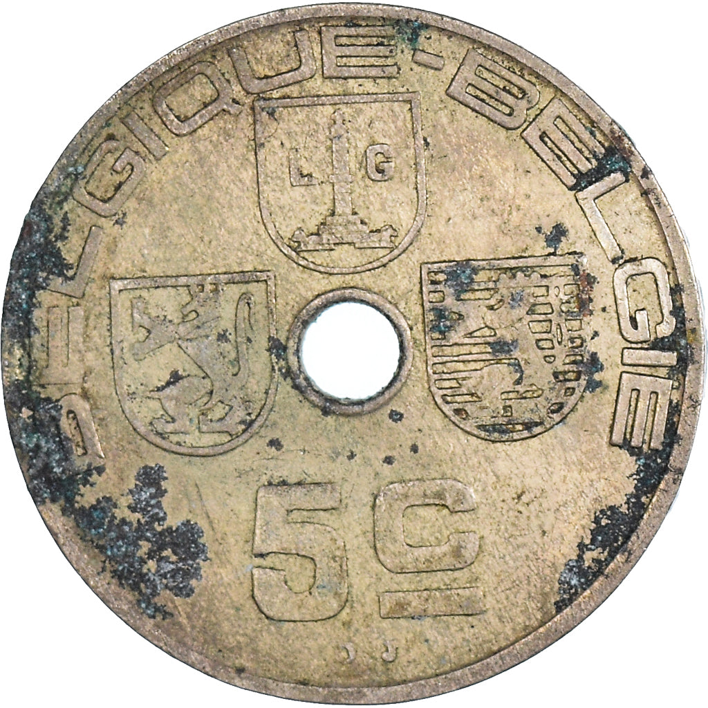 Coin, Belgium, 5 Centimes, 1938