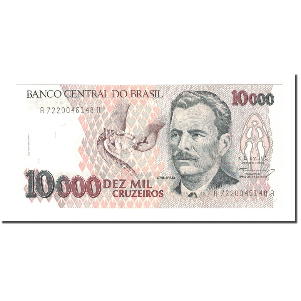 Nota, Brasil, 10,000 Cruzeiros, KM:233c, UNC(65-70)