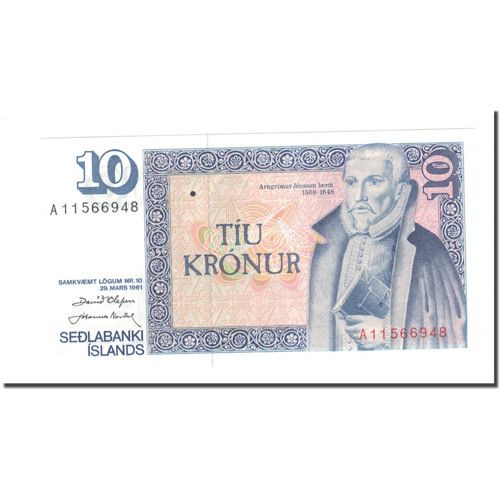 Banconote, Islanda, 10 Kronur, 1961, 1961-03-29, KM:48a, FDS