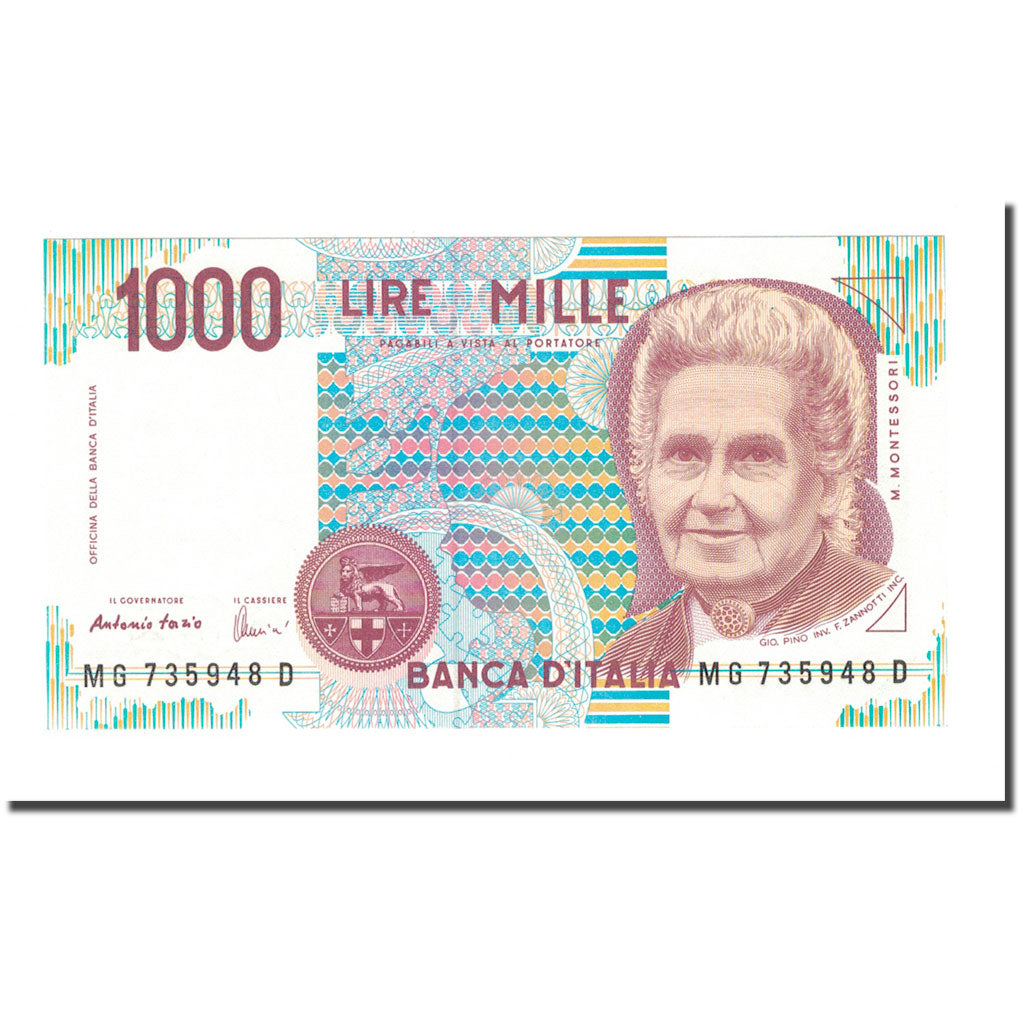Geldschein, Italien, 1000 Lire, 1990, 1990-10-03, KM:114c, UNZ