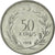 Moneda, Turquía, 50 Kurus, 1975, EBC, Acero inoxidable, KM:899