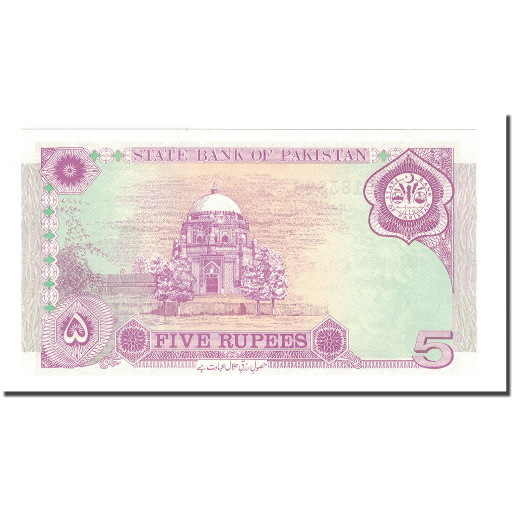 Billet, Pakistan, 5 Rupees, KM:44, NEUF