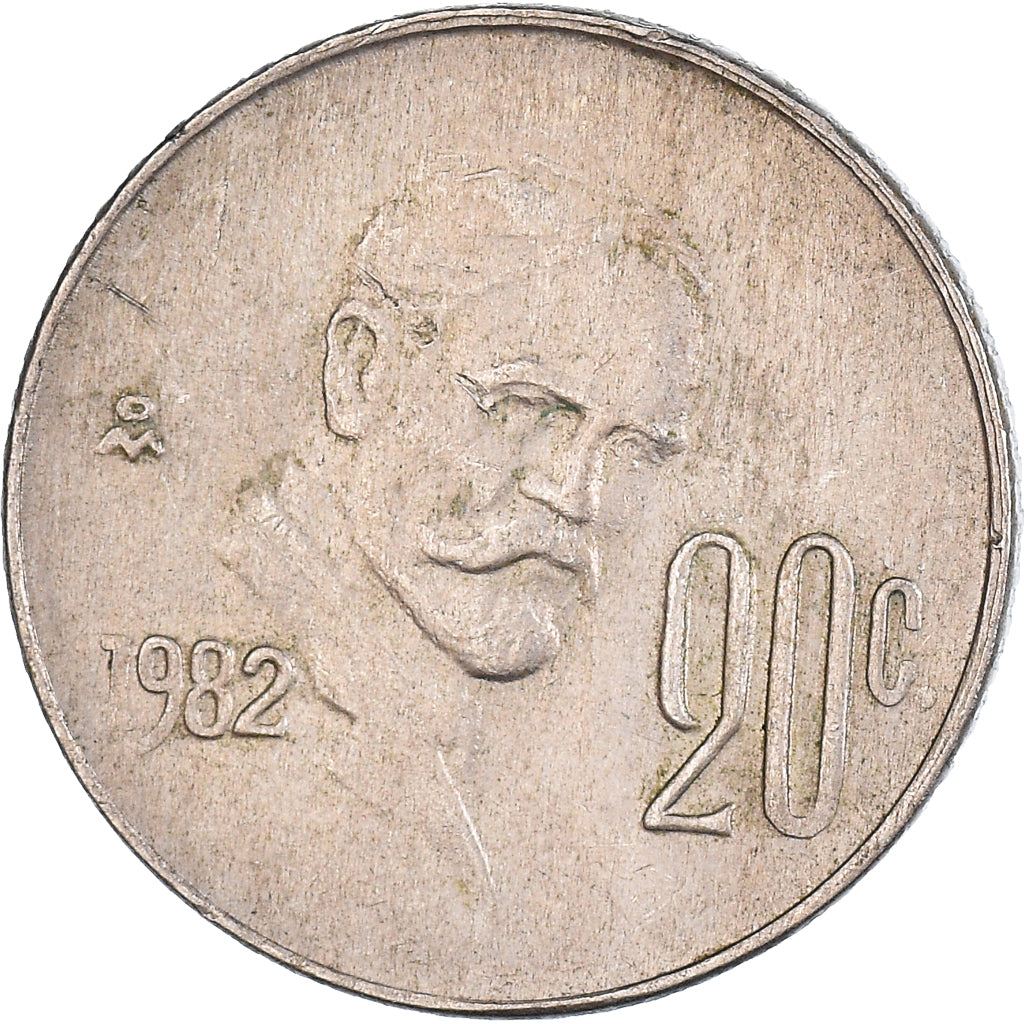 Münze, Mexiko, 20 Centavos, 1982