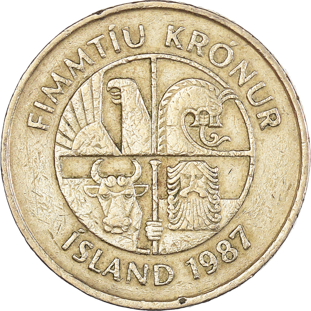 Monnaie, Islande, 50 Kronur, 1987