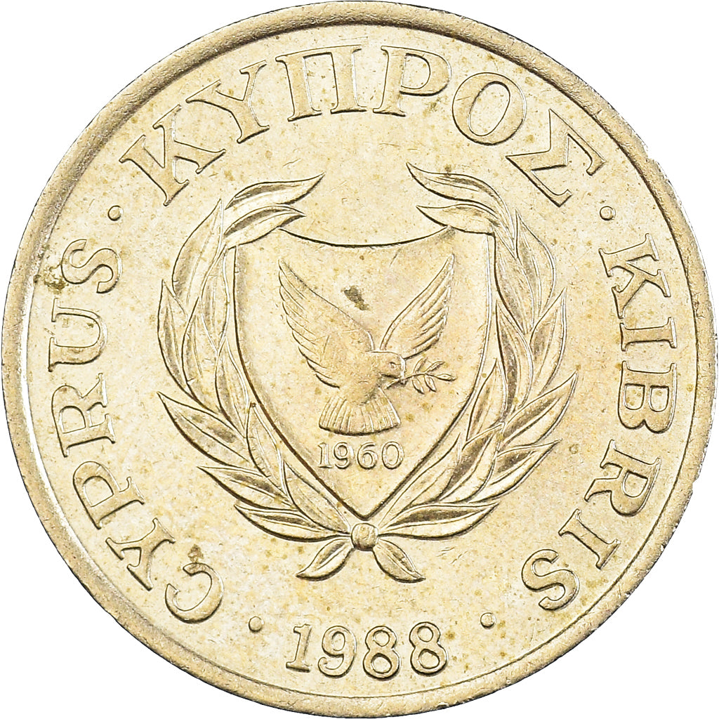 Coin, Cyprus, 5 Cents, 1988