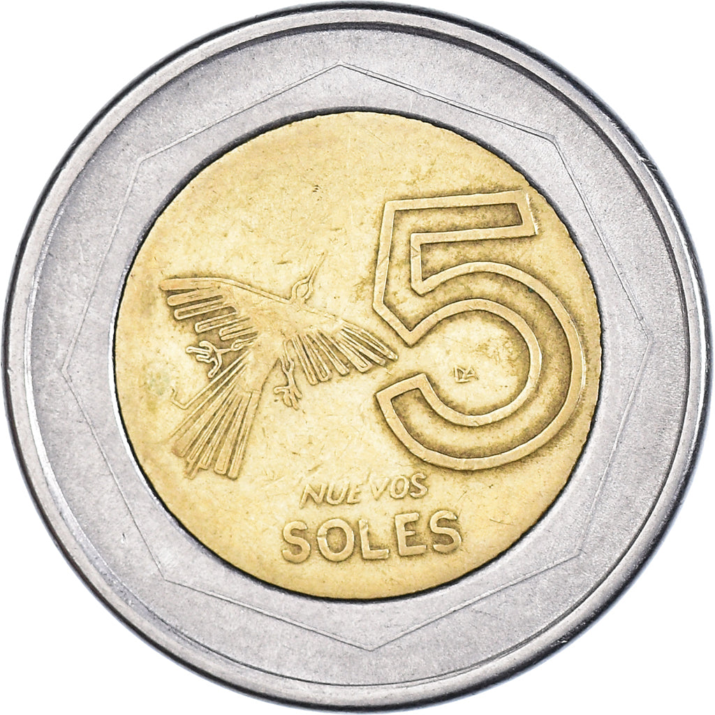 Münze, Peru, 5 Nuevos Soles, 2001