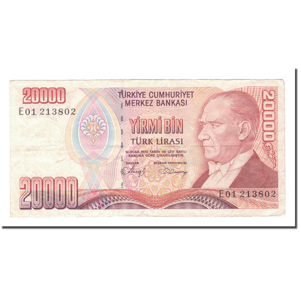 Banknote, Turkey, 20,000 Lira, 1970, 1970-01-14, KM:201, EF(40-45)