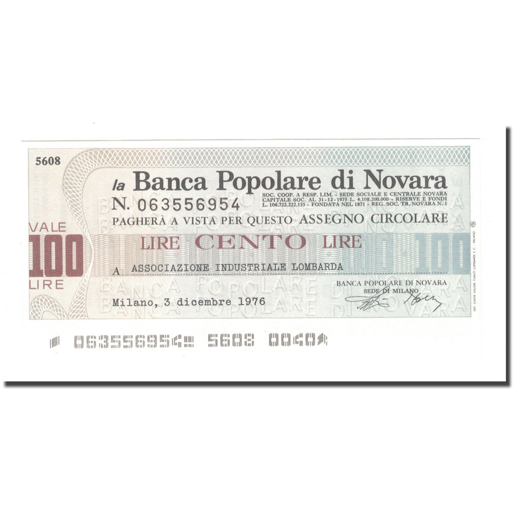 Biljet, Italië, 100 Lire, 1976, 1976-12-03, NIEUW