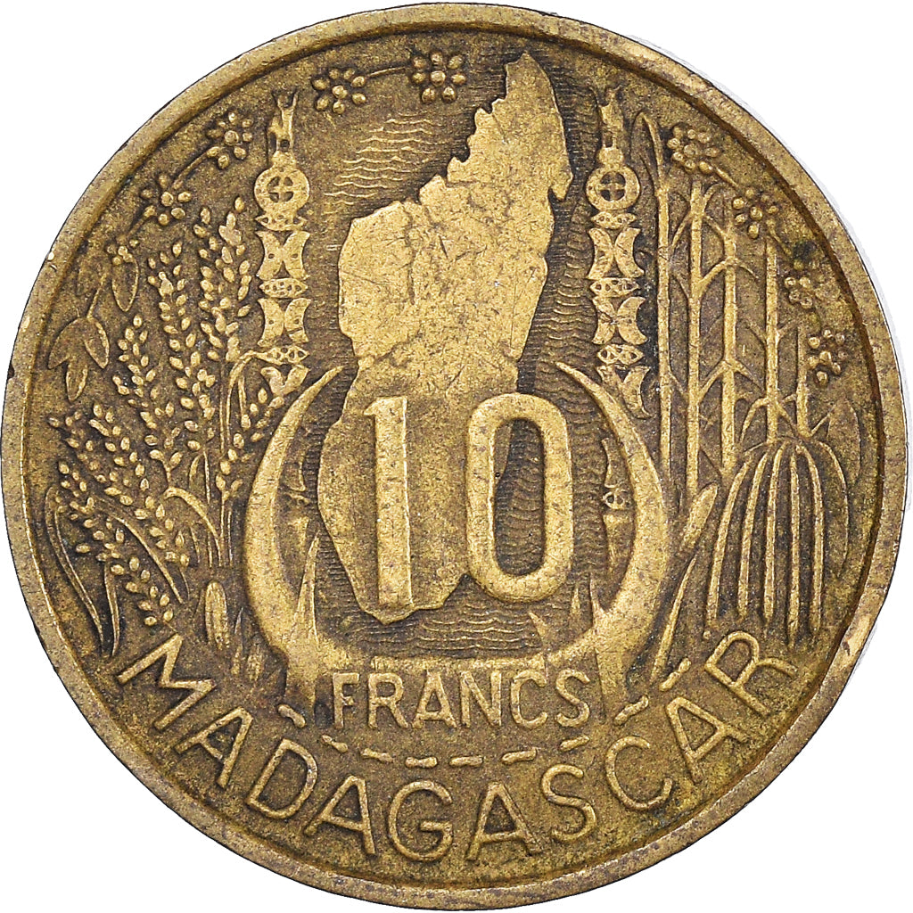 Monnaie, Madagascar, 10 Francs, 1953