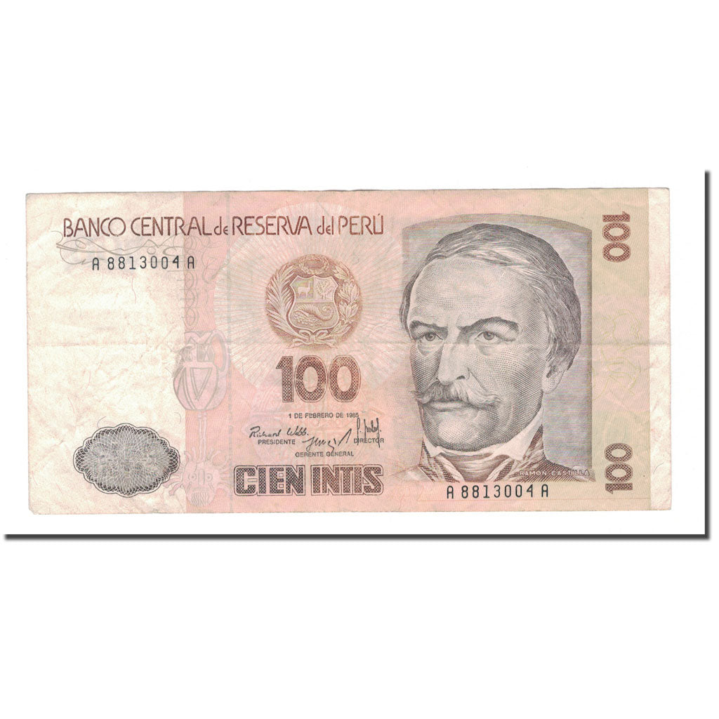 Banknote, Peru, 100 Intis, 1985, 1985-02-01, KM:132a, EF(40-45)