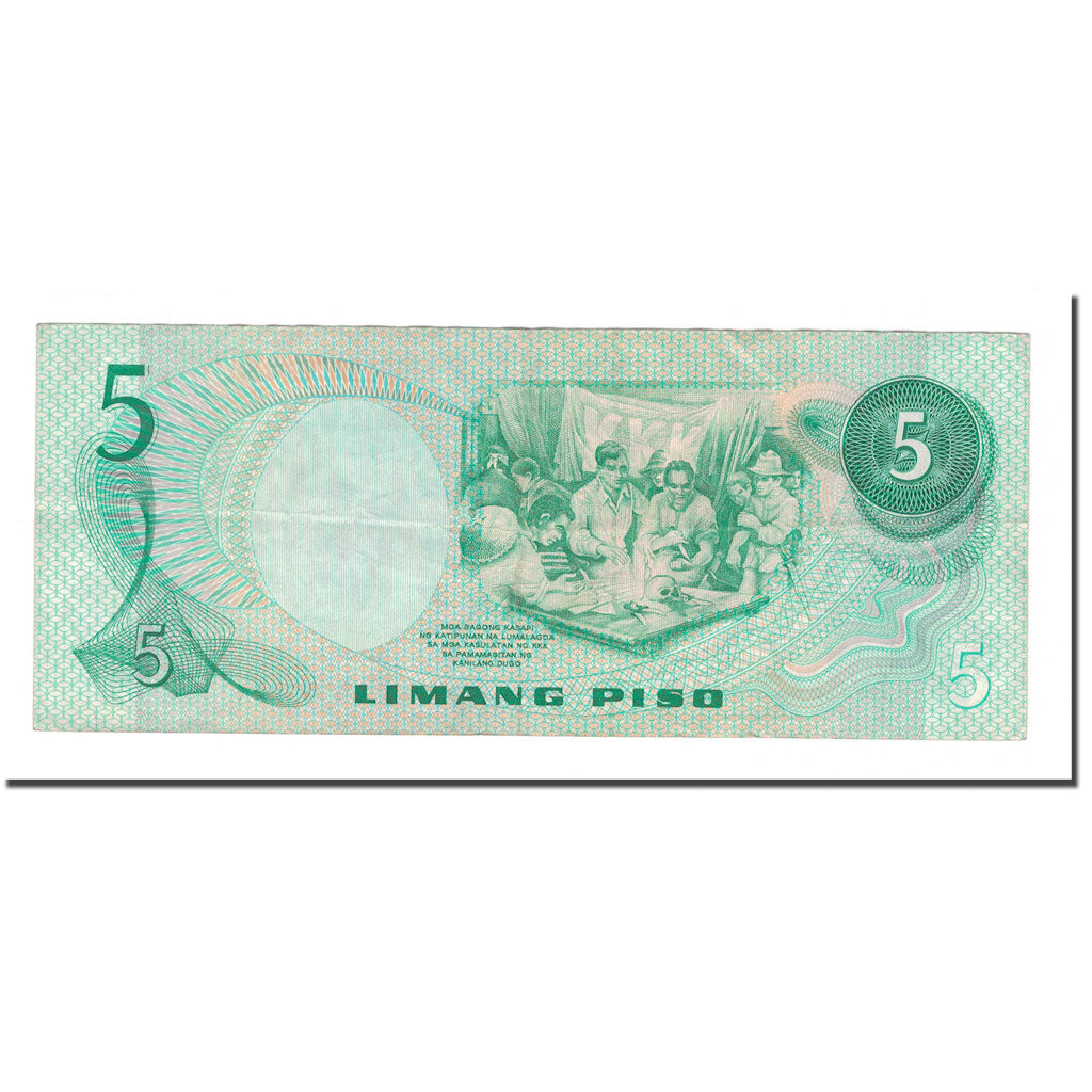 Banknote, Philippines, 5 Piso, KM:160d, VF(30-35)